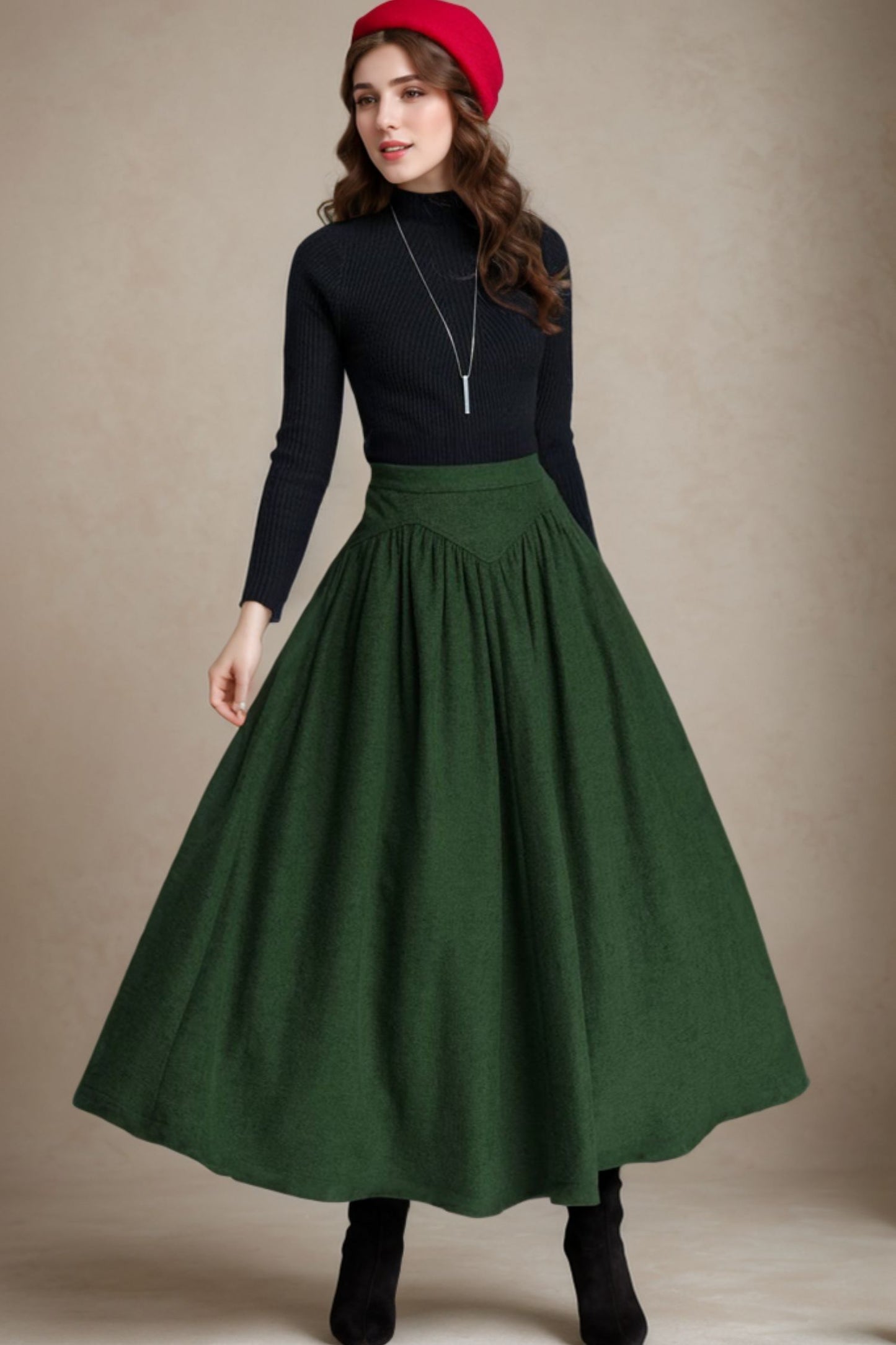 Maxi Womens wool skirt for winter 5228