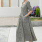 Gray Casual outfit Long Linen dress 5984