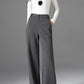 Wide leg long winter wool pants women 5471