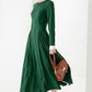 Women Long Sleeve Maxi Linen Dress 3830