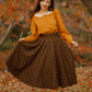 Midi Wool Plaid Circle Skirt For Women 4733