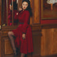 Vintage Inspired Burgundy Wool Dress 4815