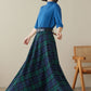 Vintage Inspired Long Wool Plaid Skirt 4619