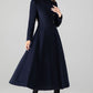 Dark blue A-Line Wool Coat 4506