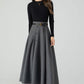 Button down midi winter wool skirt 4557