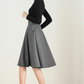 Short A Line Wool skirt in gray  2435