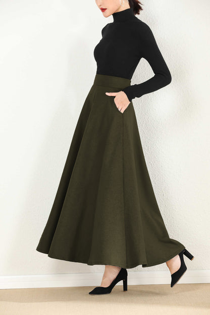 Handmade Vintage Wool Skirt for Women 5428