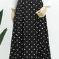 black and white polka dot long skirt 4763