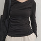 V neck long sleeves knit top 5530