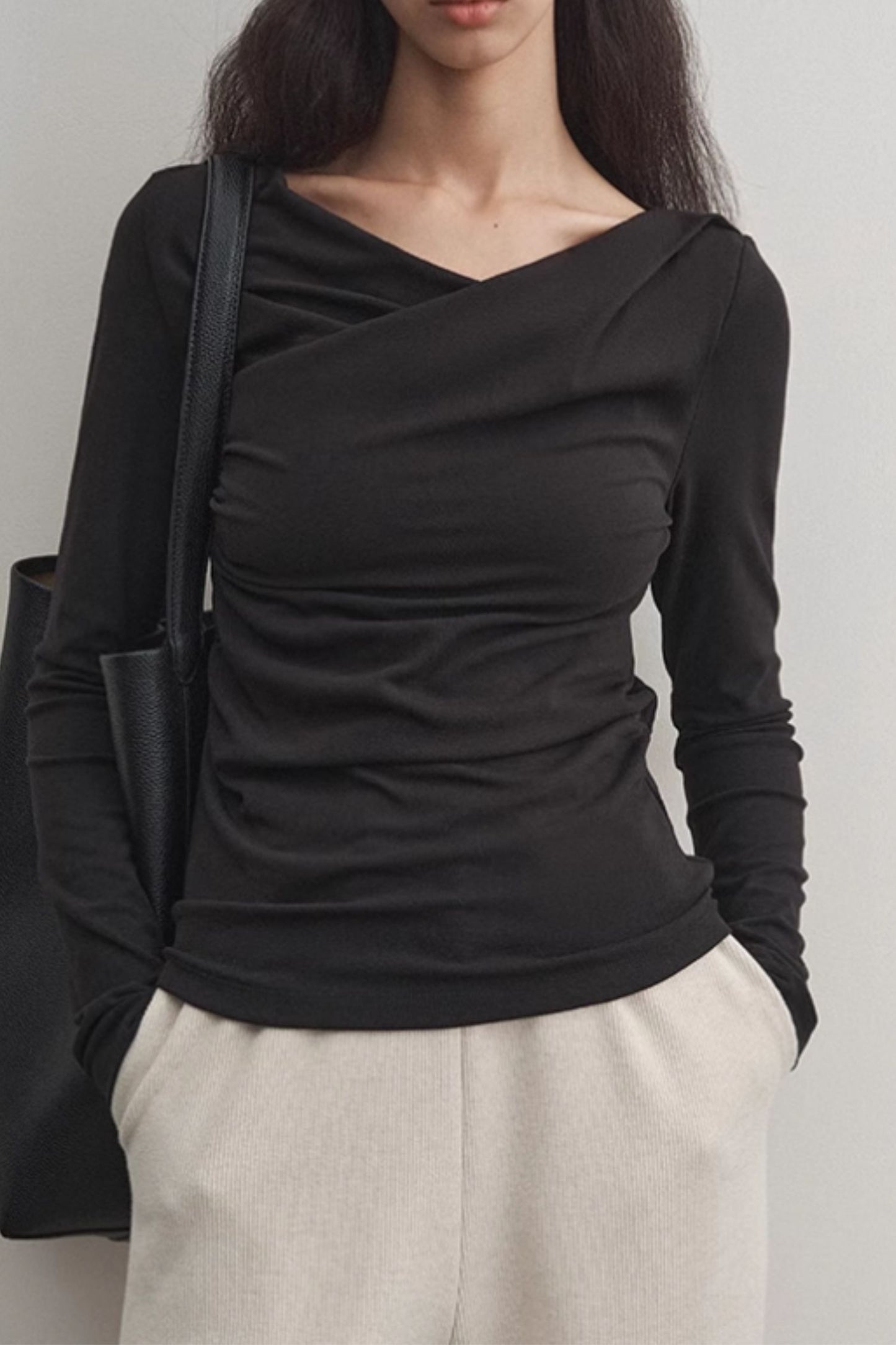 V neck long sleeves knit top 5530