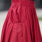 Casual Linen maxi Skirt with pleated Pockets  2176