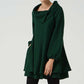 green wool tunic dress, loose fitting dress 2065