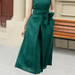 Green Sleeveless summer linen dress 4968