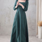 Long sleeve Linen Maxi dress with pocket 3285