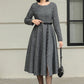Classic Grey Wool Midi Dress with Button Detail 6423