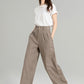 Wide leg long linen pants for women 4964