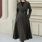 Army green double breasted winter wool coat 5459