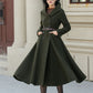 Hooded winter warm wool coat women 5461