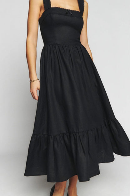Maxi sleeveless summer linen dresses HY0020