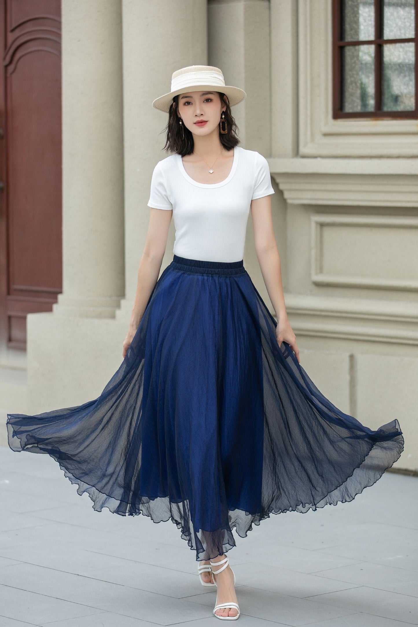 Summer Swing Circle chiffon Skirt for Women 5109