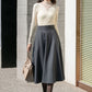 Winter Gray Midi Wool Skirt 4130