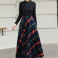 Xiaolizi Plaid Wool Maxi Skirt for Women – Handmade A-Line Winter Swing Skirt 6619