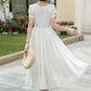 White Linen Midi swing Dress 5980
