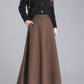 Midi winter wool skirt with pockets 5469