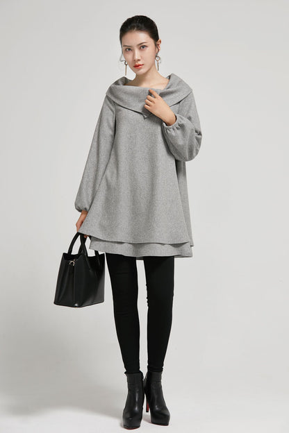 Wome's  wool tuic dress in grey 2310