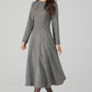 A-Line winter gray wool dress 4548