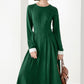 Women Long Sleeve Maxi Linen Dress 3830