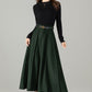 Vintage Handmade Wool Maxi Skirt – A-Line Winter Elegance | Xiaolizi 6497