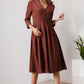 Knee length linen dress for women 5600