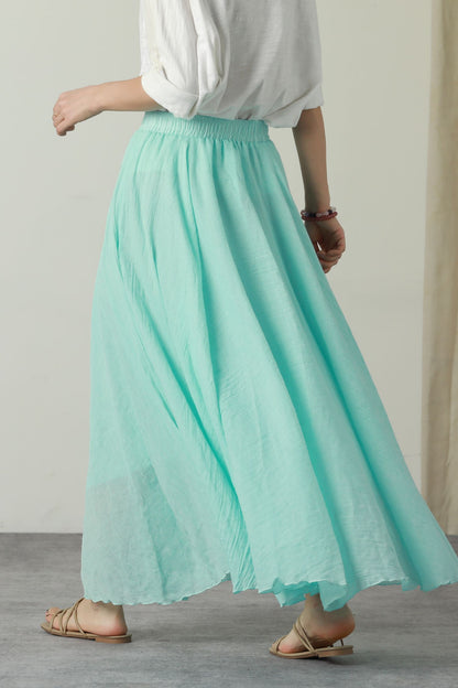Summer swing long linen skirt women 6178 - S #CK2500601