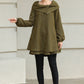 Handmade Wool Blend Tunic Coat – Vintage-Inspired Oversized Collar for Fall/Winter | Xiaolizi 6513