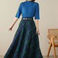 Vintage Inspired Long Wool Plaid Skirt 4619