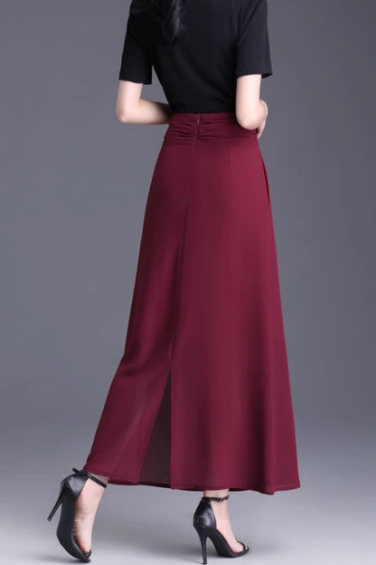 A line long summer chiffon skirt 6132