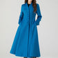 Blue swing midi wool winter coat 4602