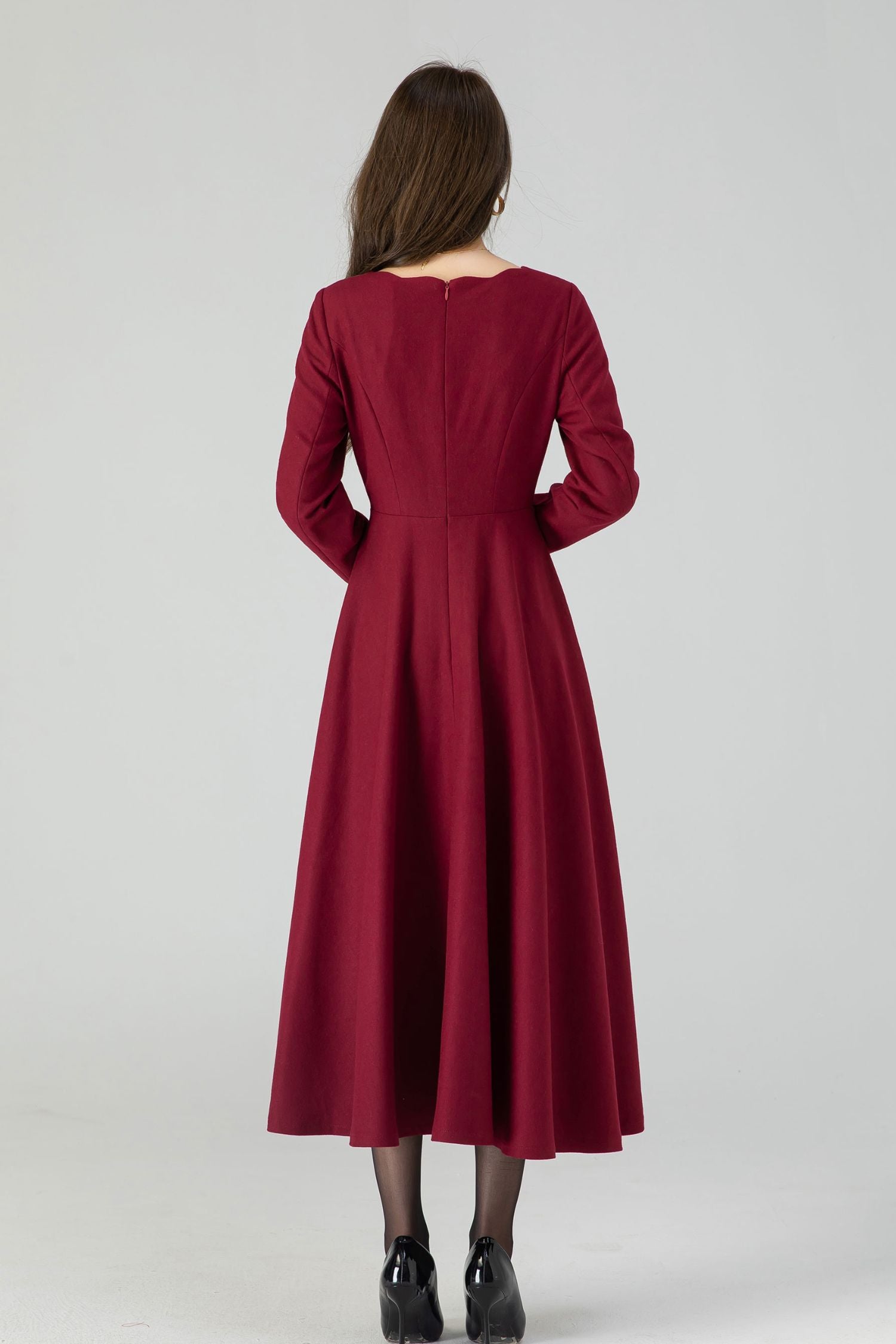 Vintage Womans Winter Wool Dress 4546 Xiaolizi Vintage Womans Winter Wool Dress 4546 Xiaolizi