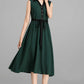 Sleeveless green linen shirt dress women 2362