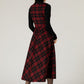 Sleeveless plaid winter wool dress 5478