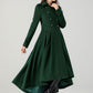Vintage inspired green long wool coat 4604