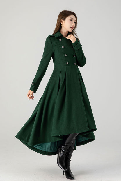 Vintage inspired long wool coat 4604