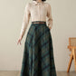 Green Maxi Wool Plaid Winter Skirt 4621