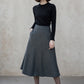 A line wool skirt with pockets 5309