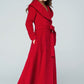 Women's long trench coat with hood 1602#