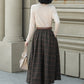 A line plaid midi winter wool skirt 5315