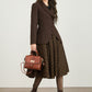 Brown short winter wool coat women 5566