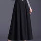 A line midi wool skirt women 6137