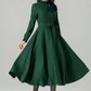 Vintage 1950s Green Swing Wool Dress 4489